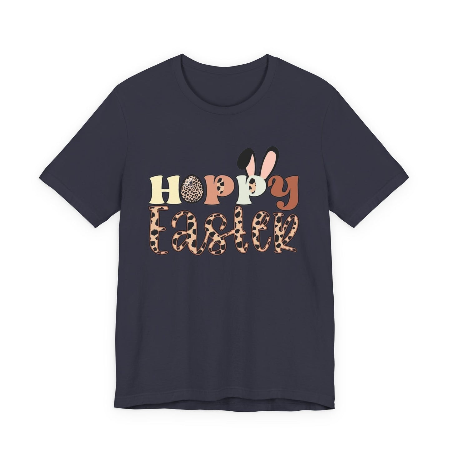 Happy Easter Leopard Print Tee — Cute Bunny Egg Holiday T-Shirt