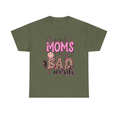 T-Shirt — "Good Moms Say Bad Words" Pink Leopard Graphic Mother's Day Tee