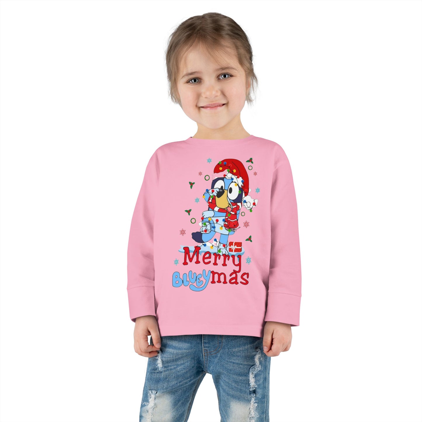 Toddler Tee — Merry BLUEYMAS Christmas Long Sleeve