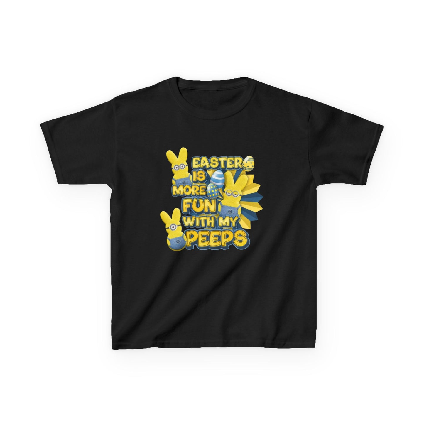 Kids Tee — "Easter Is More Fun With My Peeps" Cute Bunny & Chick Design