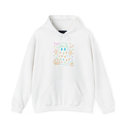 Cute Ghosts Unisex Hooded Sweatshirt | Perfect for Halloween, Cozy Fall Days, Casual Wear, Ghost Lover Gifts, Spooky Season Apparel