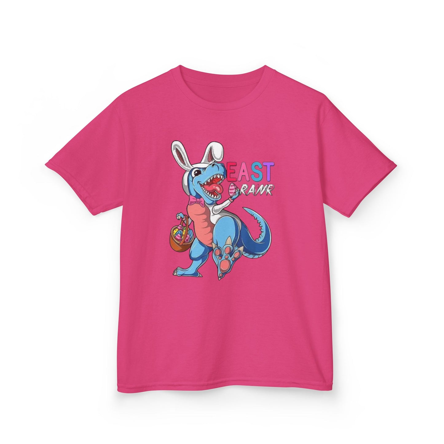 Kids 'Beast of Easter' Dino Bunny T‑Shirt — Cute Easter Dino with Basket