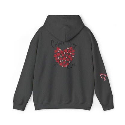 Cupid’s Arrow Lei Hoodie — Heart Arrow Script Pullover for Valentine’s Day