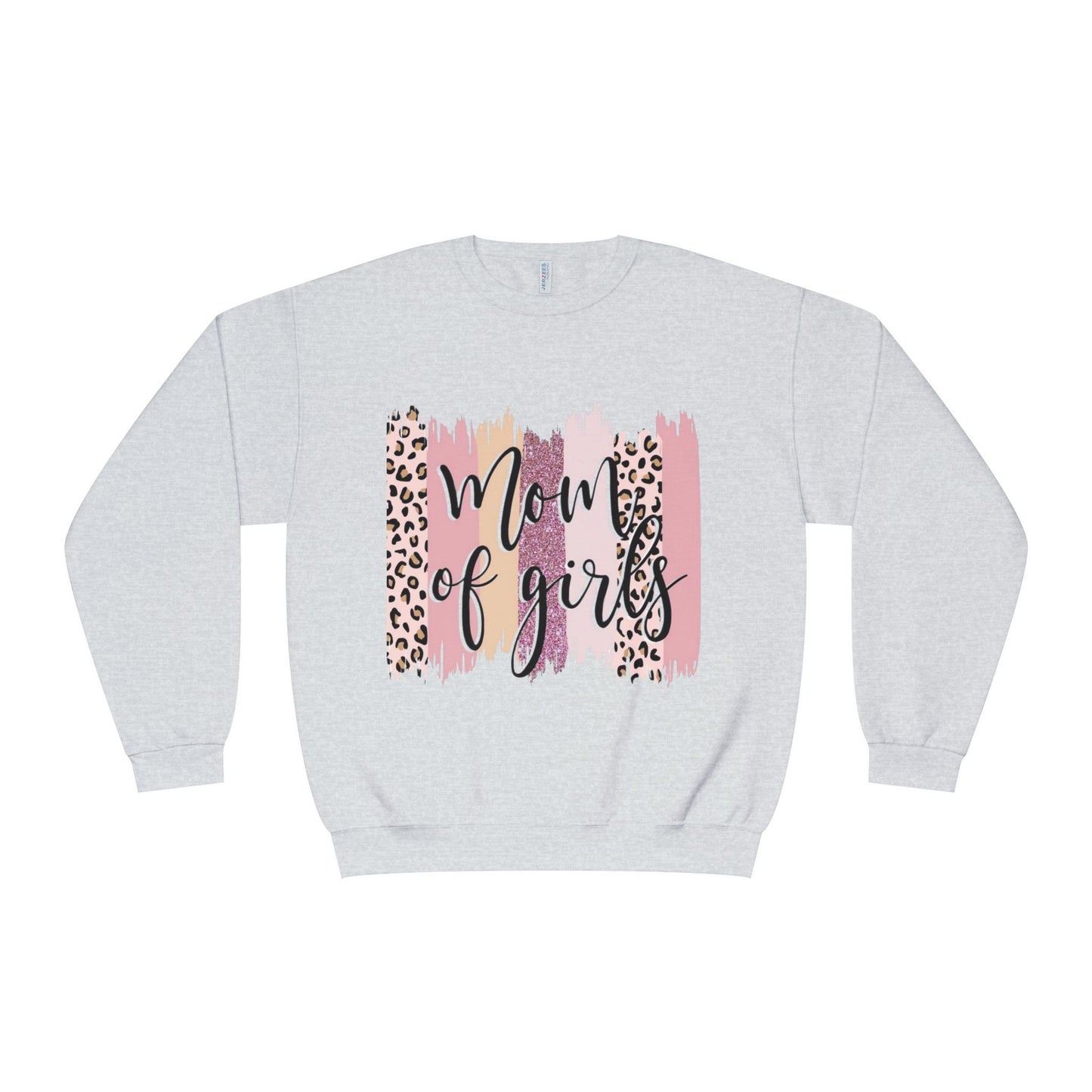 Mom of Girls Leopard Brushstroke Crewneck Sweatshirt