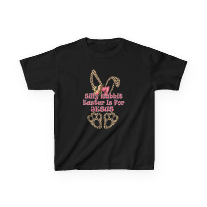 Kids Tee — Leopard Bunny Ears & 'This Little Bunny Is For Jesus' Easter Shirt