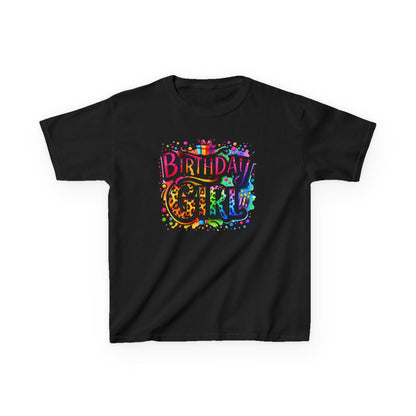 Birthday Girl Kids T‑Shirt — Colorful Confetti Party Tee