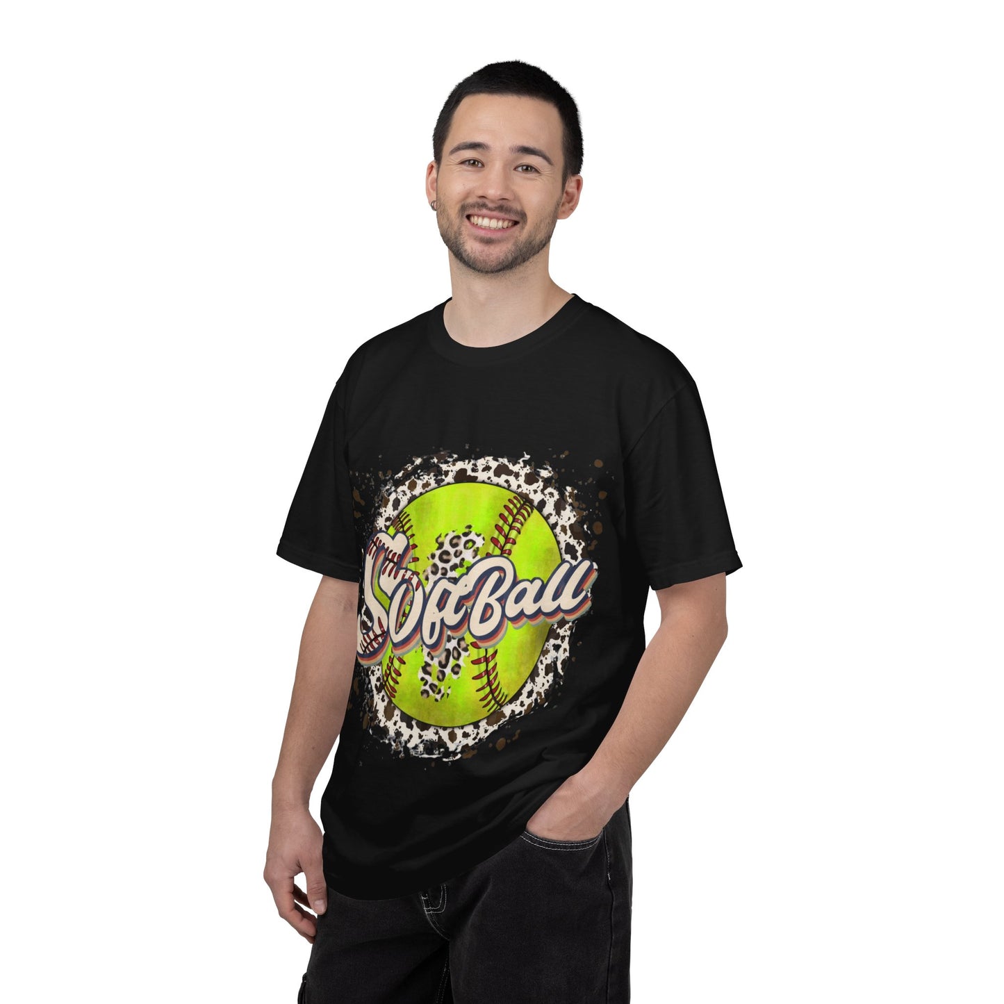 Softball Vintage Graphic T-Shirt — Neon Softball Logo Tee