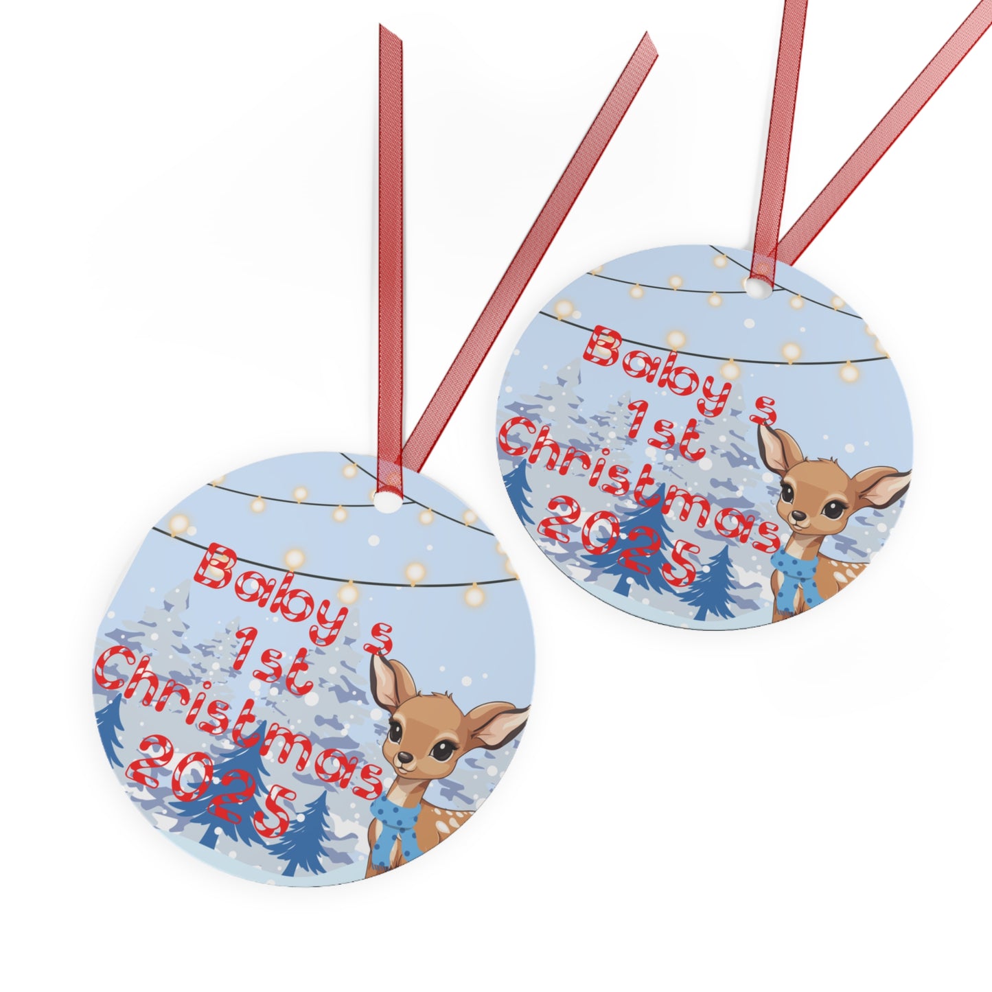 2025 First Christmas Metal Ornament for Baby