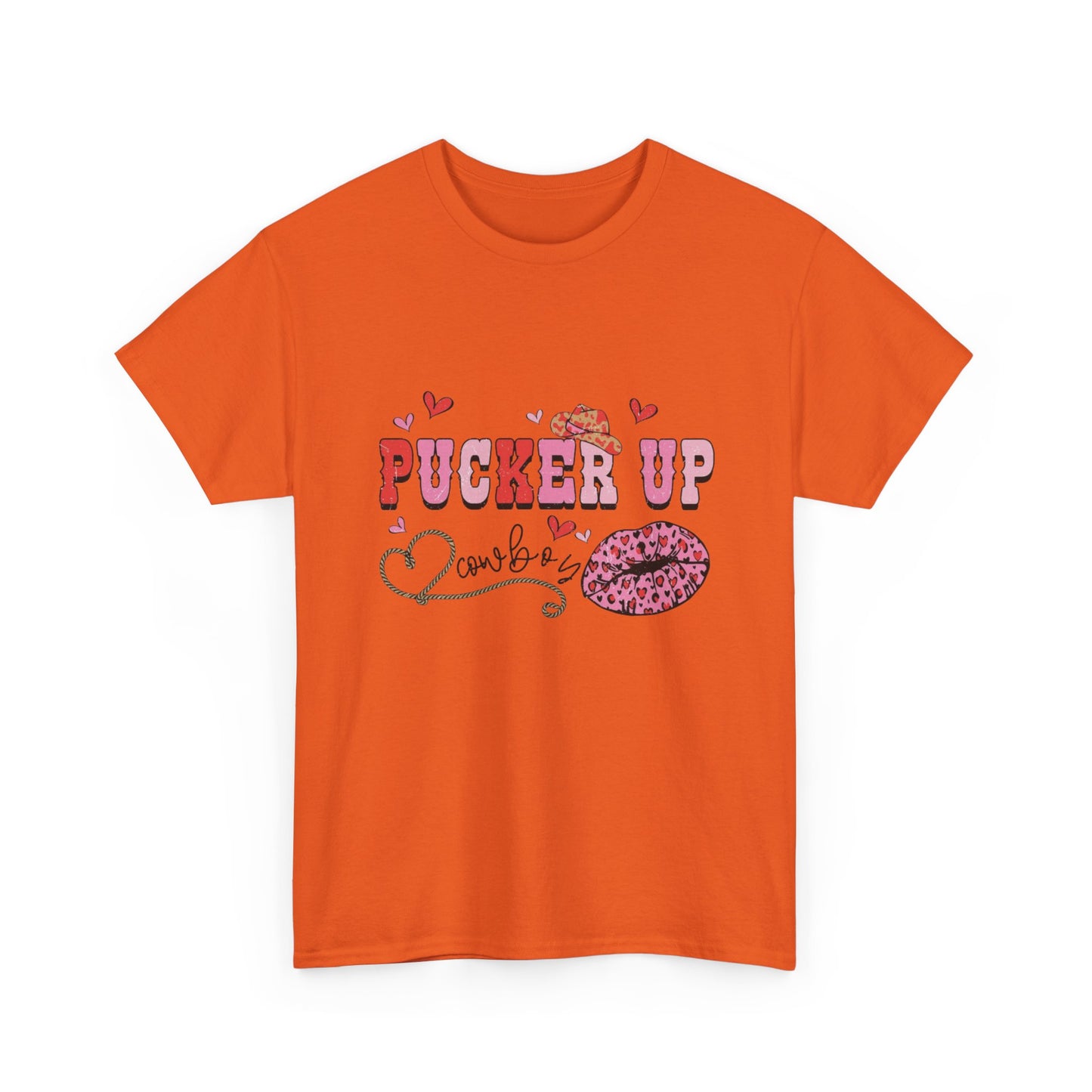Pucker Up Kiss Graphic Tee – Cute Valentine’s Day Leopard Lip Design