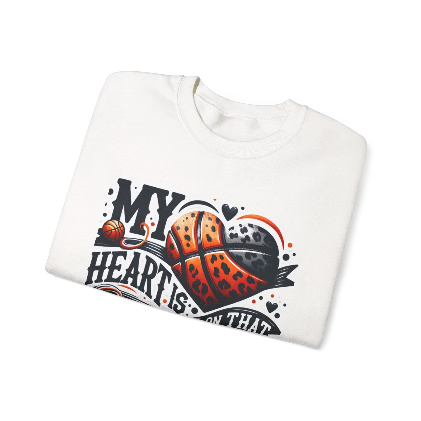 Basketball 'My ❤️Is On That Court' Crewneck Sweatshirt