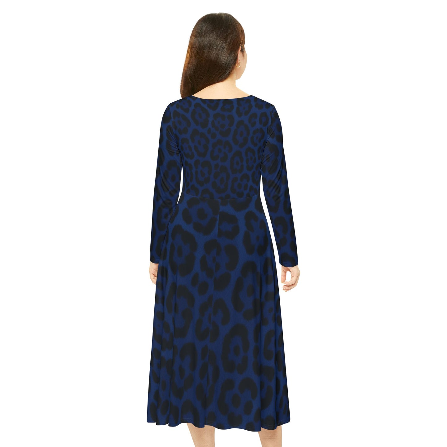 Chic Long Sleeve Dance Dress, Women's Animal Print Dress, Party Outfit, Dance Apparel, Boho Style Dress, Special Occasion Wear, Casual Dress
