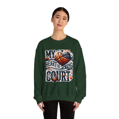 Basketball 'My ❤️Is On That Court' Crewneck Sweatshirt