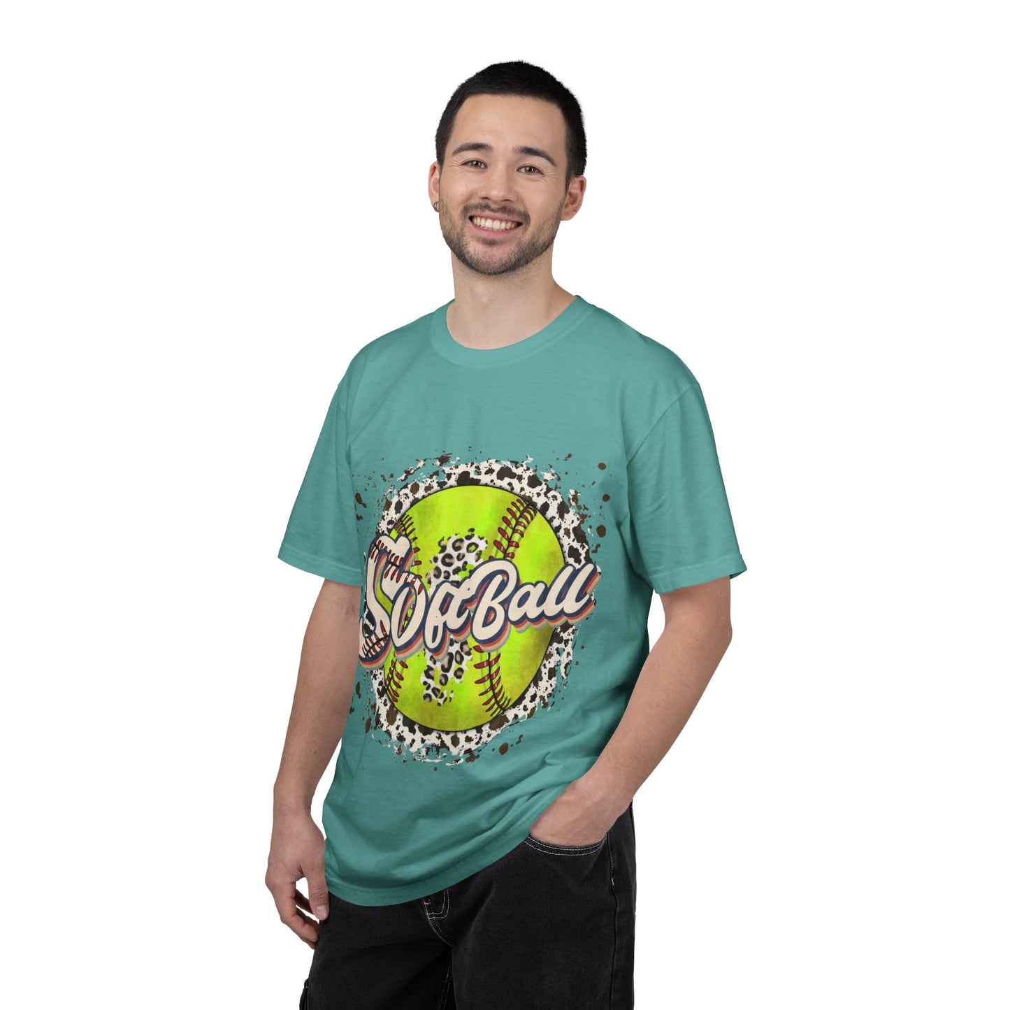 Softball Vintage Graphic T-Shirt — Neon Softball Logo Tee