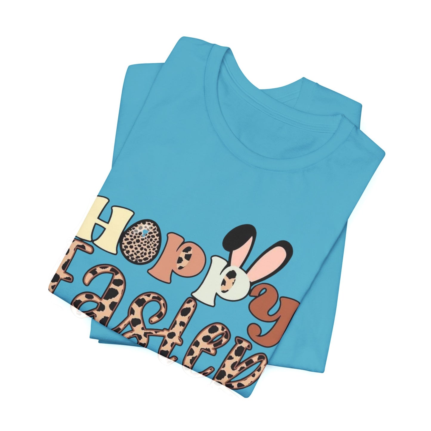 Happy Easter Leopard Print Tee — Cute Bunny Egg Holiday T-Shirt