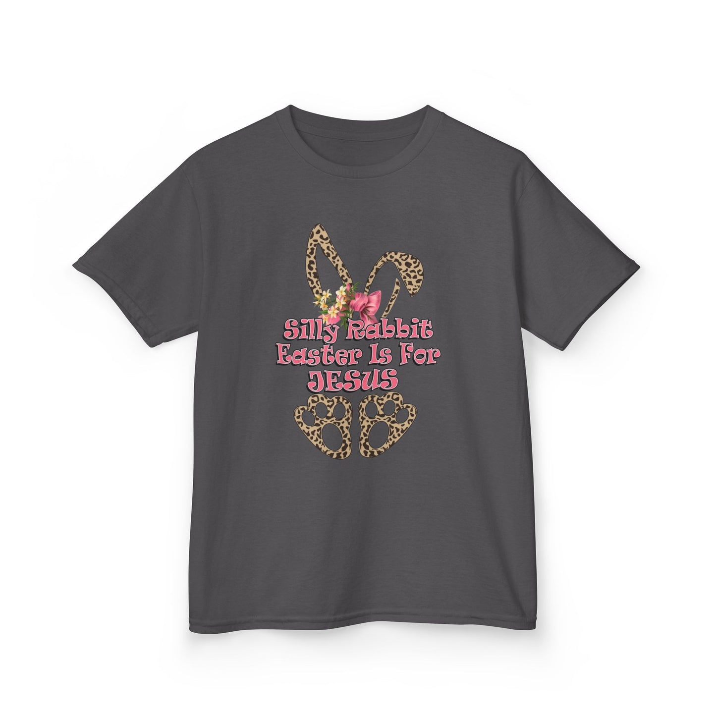 Kids Tee — Leopard Bunny Ears & 'This Little Bunny Is For Jesus' Easter Shirt