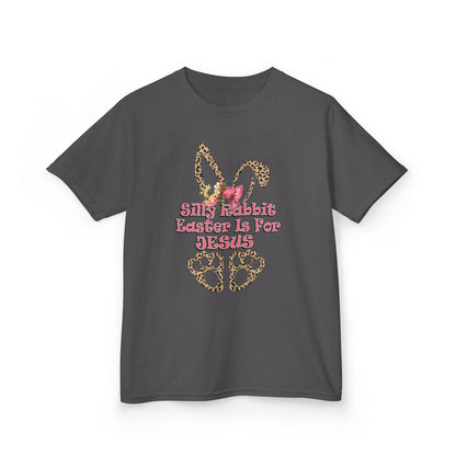 Kids Tee — Leopard Bunny Ears & 'This Little Bunny Is For Jesus' Easter Shirt
