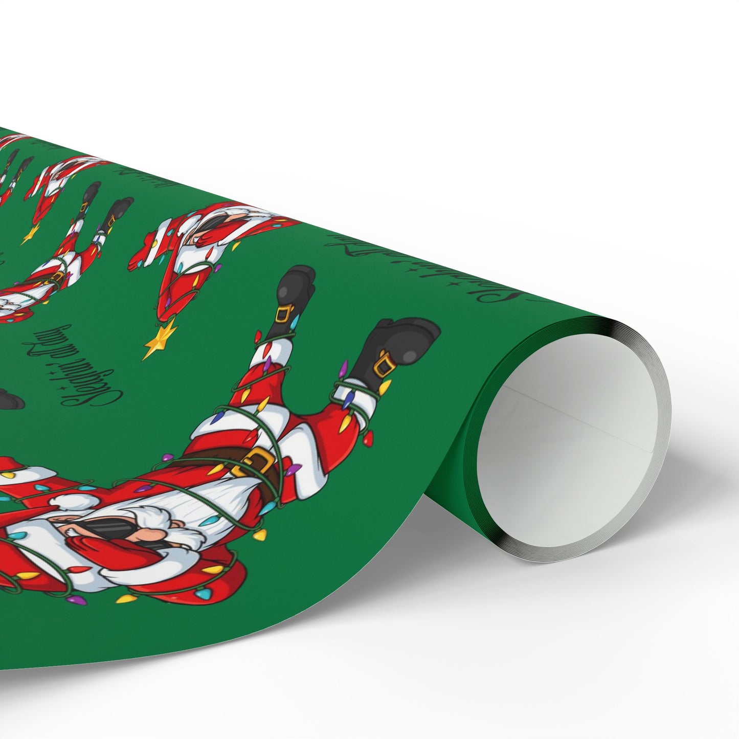 Dabbin' Santa Pattern Wrapping Paper Roll