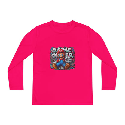 "Game Over" Graphic Youth Long Sleeve Gamer Character Tee