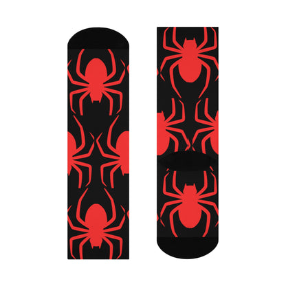 Spider Pattern Cushioned Crew Socks
