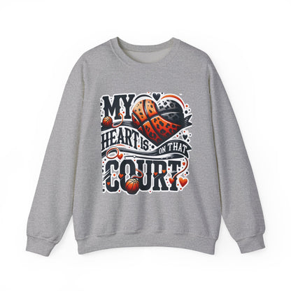 Basketball 'My ❤️Is On That Court' Crewneck Sweatshirt