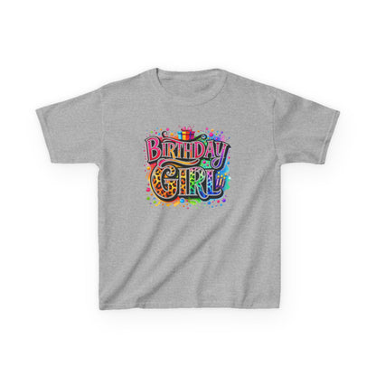 Birthday Girl Kids T‑Shirt — Colorful Confetti Party Tee