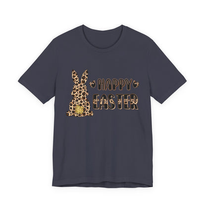 Leopard Print 'Happy Easter' Bunny Tee