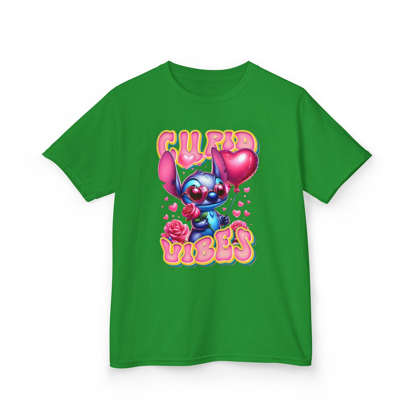 Kids Tee — 'Cupid Vibes' Cute Cartoon Cupid Character Valentine Shirt