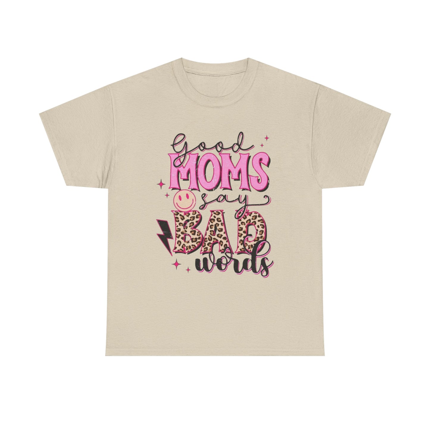 T-Shirt — "Good Moms Say Bad Words" Pink Leopard Graphic Mother's Day Tee