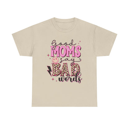 T-Shirt — "Good Moms Say Bad Words" Pink Leopard Graphic Mother's Day Tee