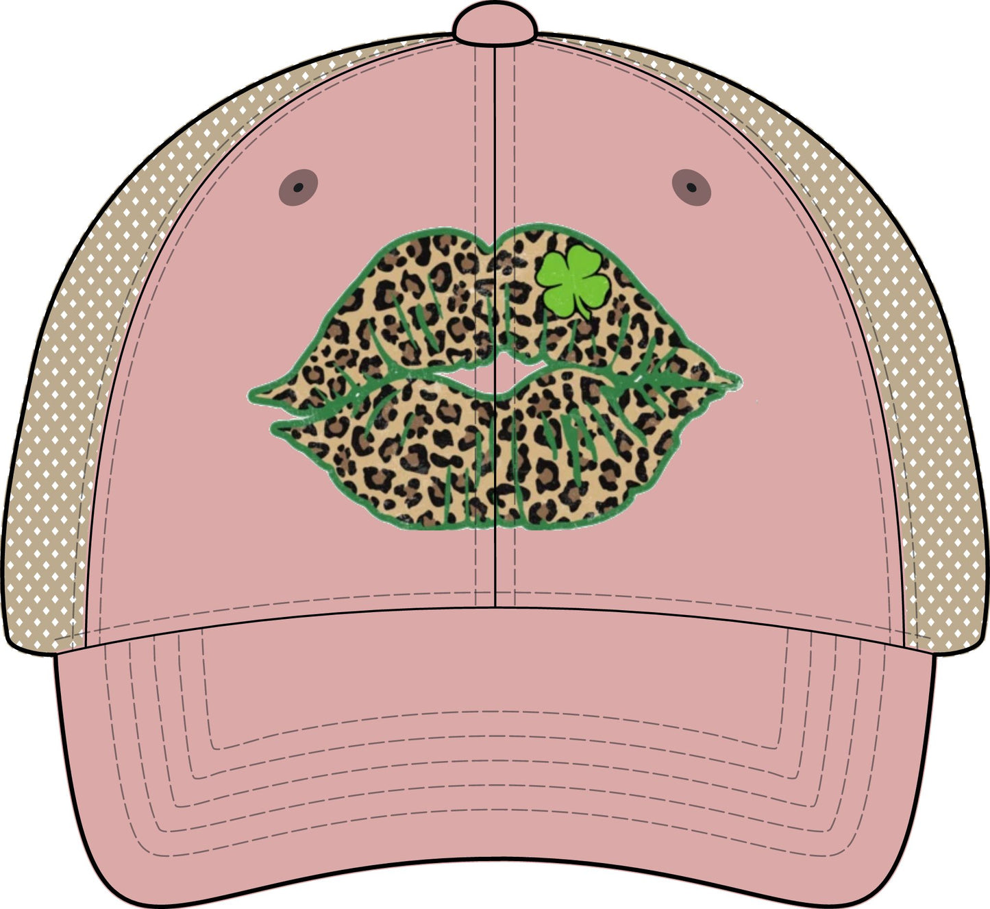 Irish, Lucky Kiss- Women's Washed Mesh-Back Cap