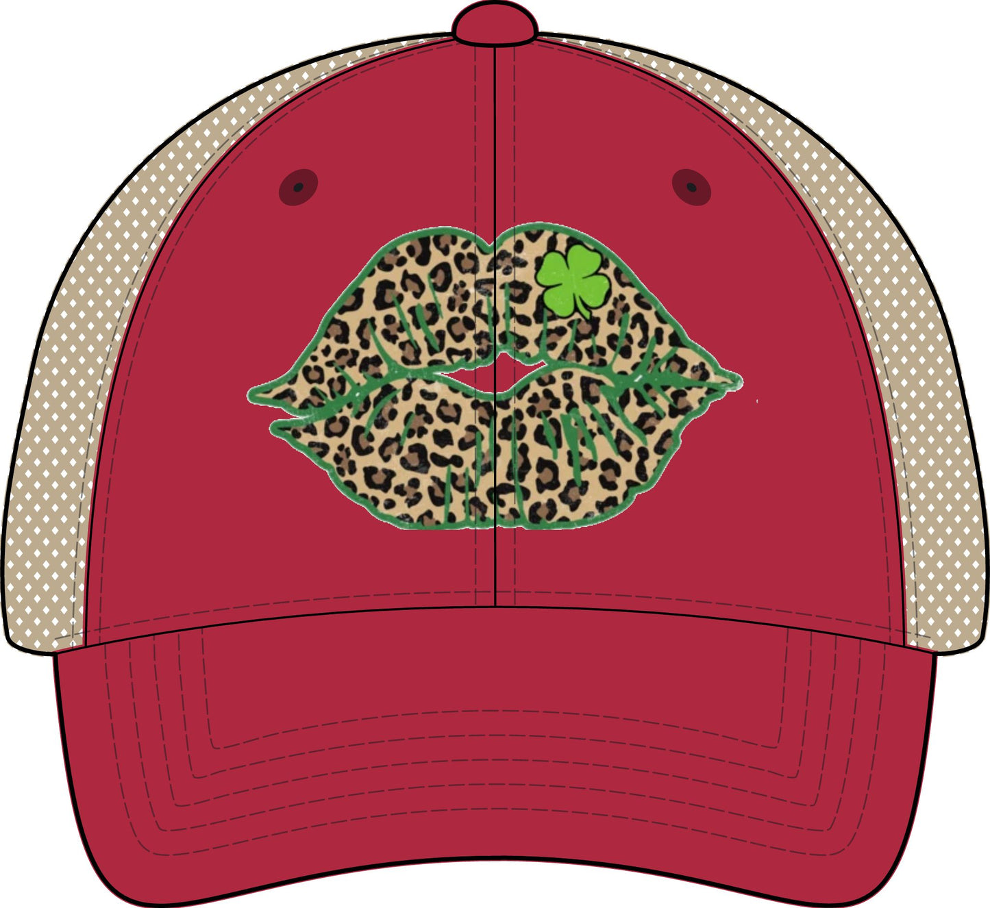 Irish, Lucky Kiss- Women's Washed Mesh-Back Cap