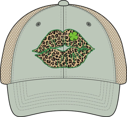 Irish, Lucky Kiss- Women's Washed Mesh-Back Cap
