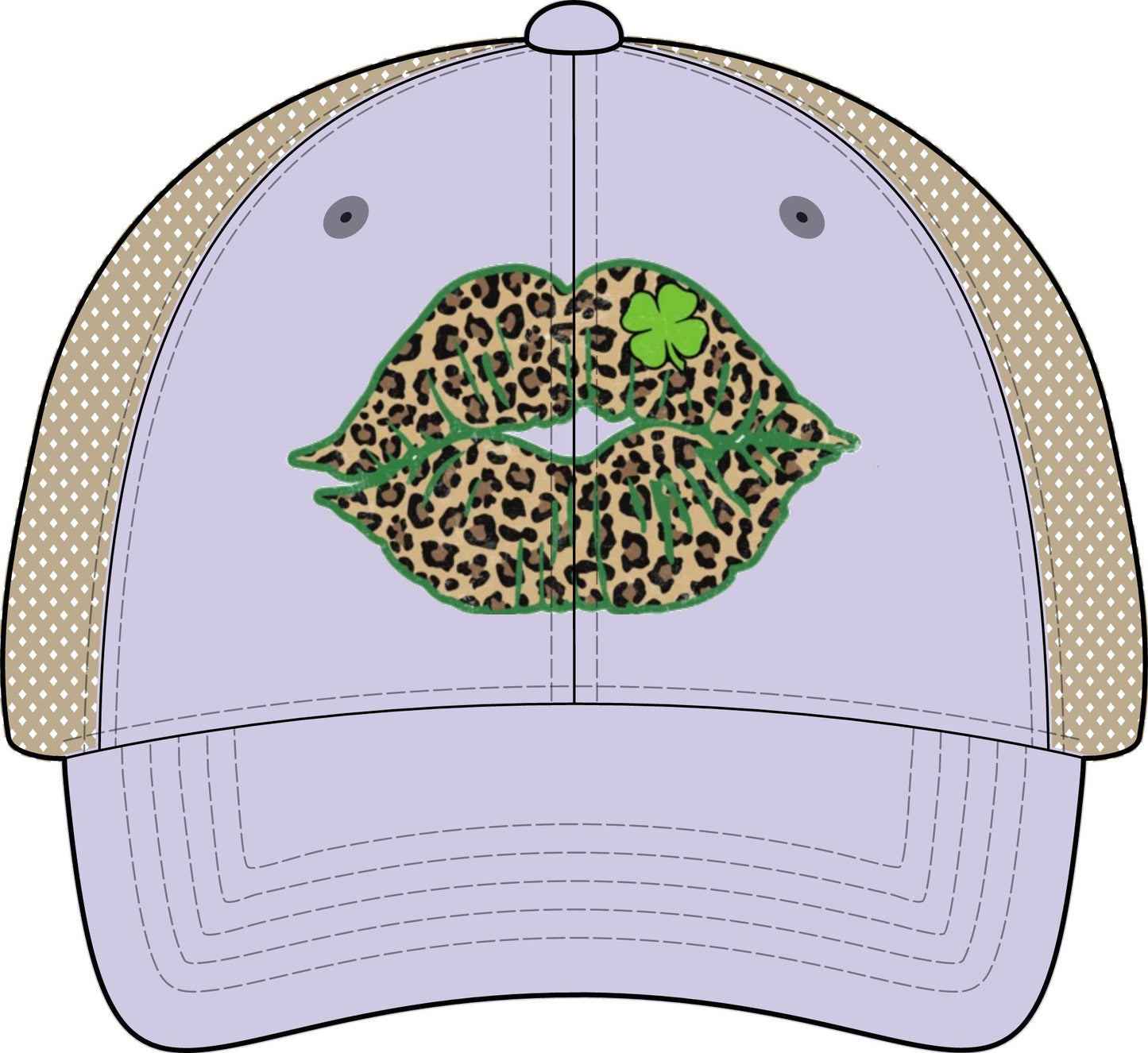Irish, Lucky Kiss- Women's Washed Mesh-Back Cap