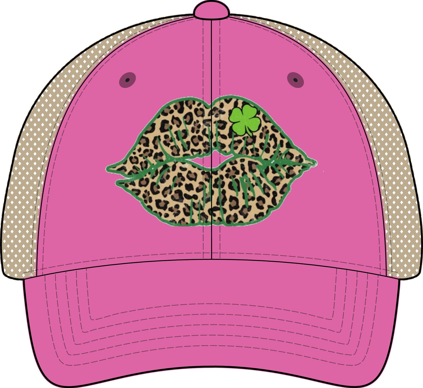 Irish, Lucky Kiss- Women's Washed Mesh-Back Cap