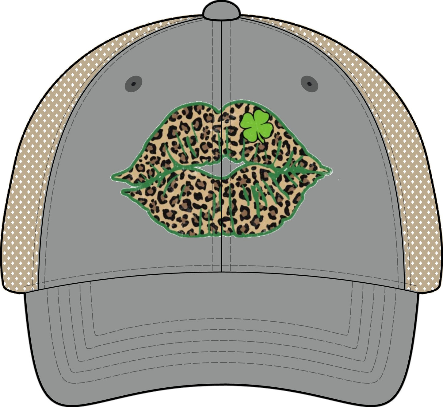 Irish, Lucky Kiss- Women's Washed Mesh-Back Cap
