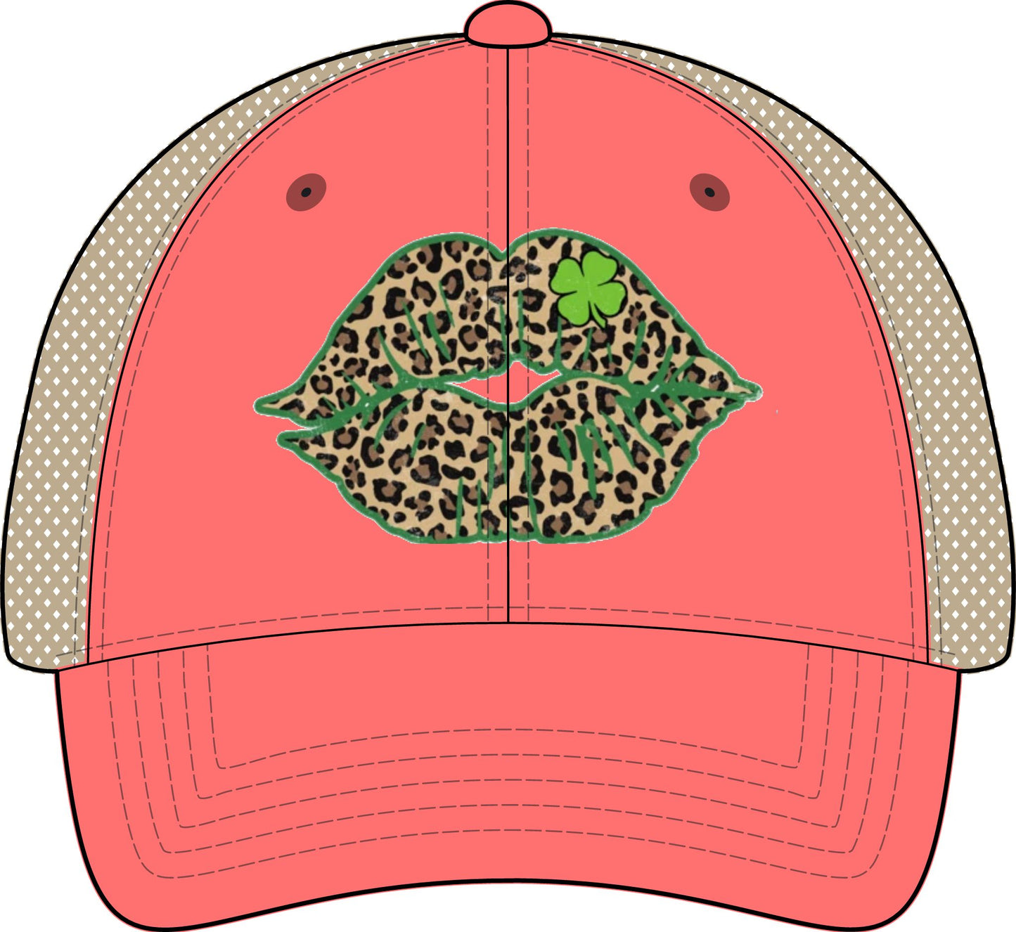 Irish, Lucky Kiss- Women's Washed Mesh-Back Cap