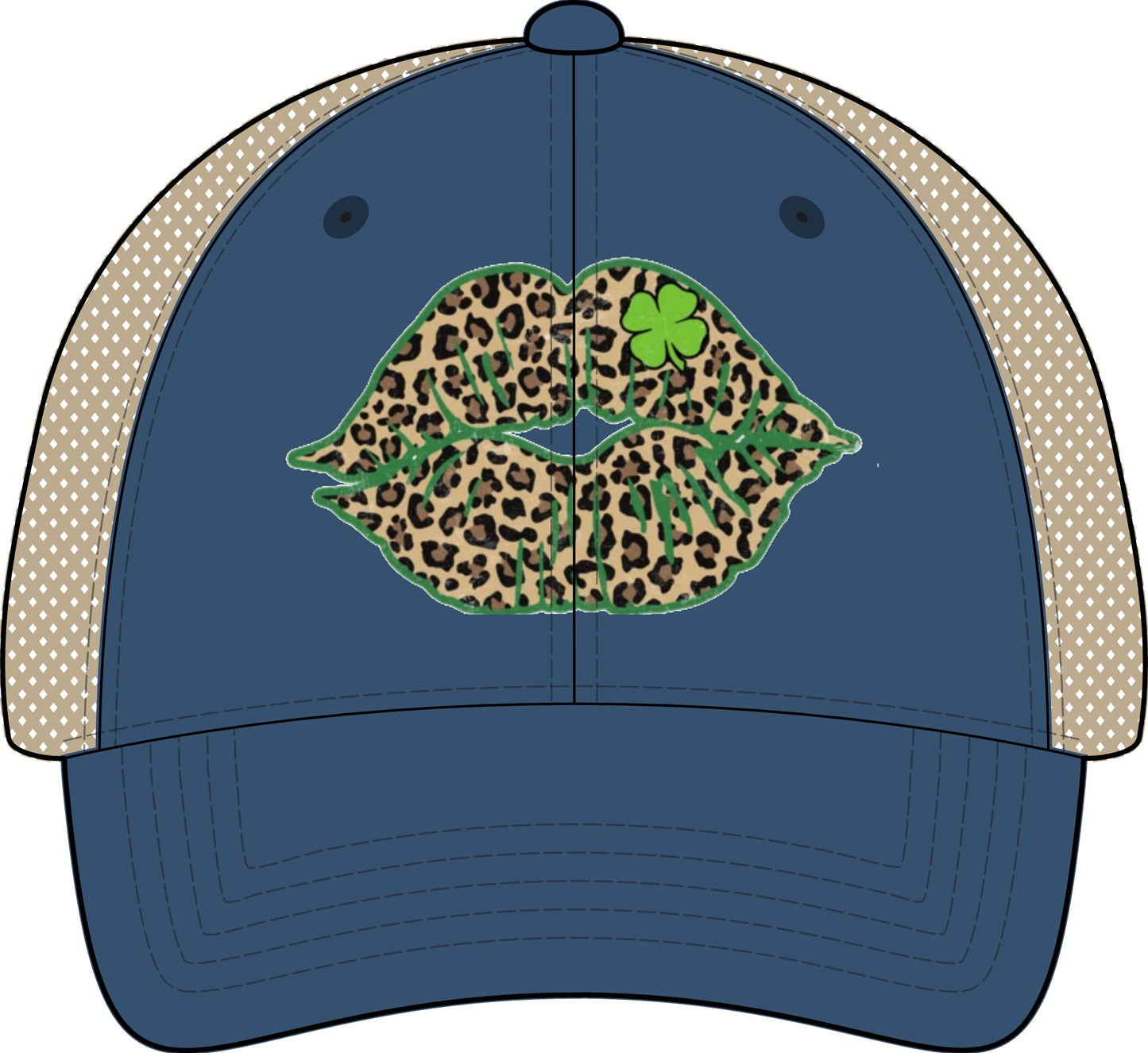 Irish, Lucky Kiss- Women's Washed Mesh-Back Cap