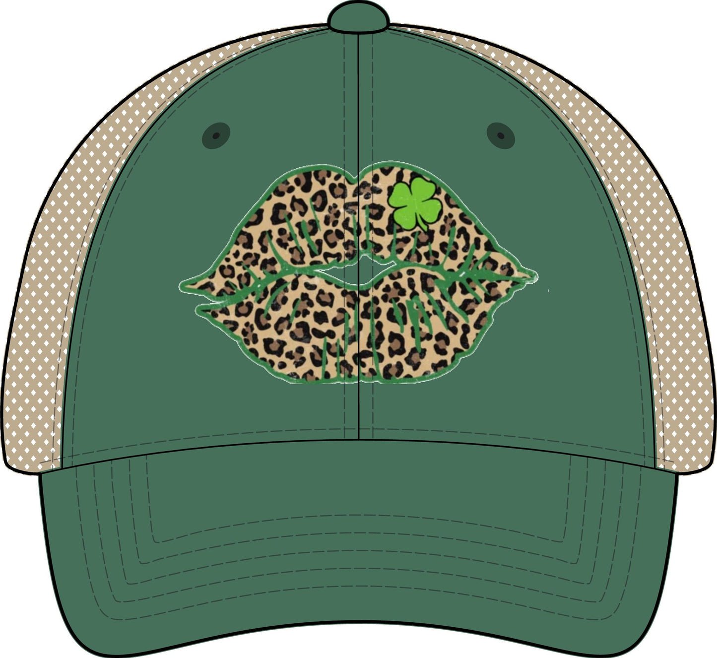 Irish, Lucky Kiss- Women's Washed Mesh-Back Cap