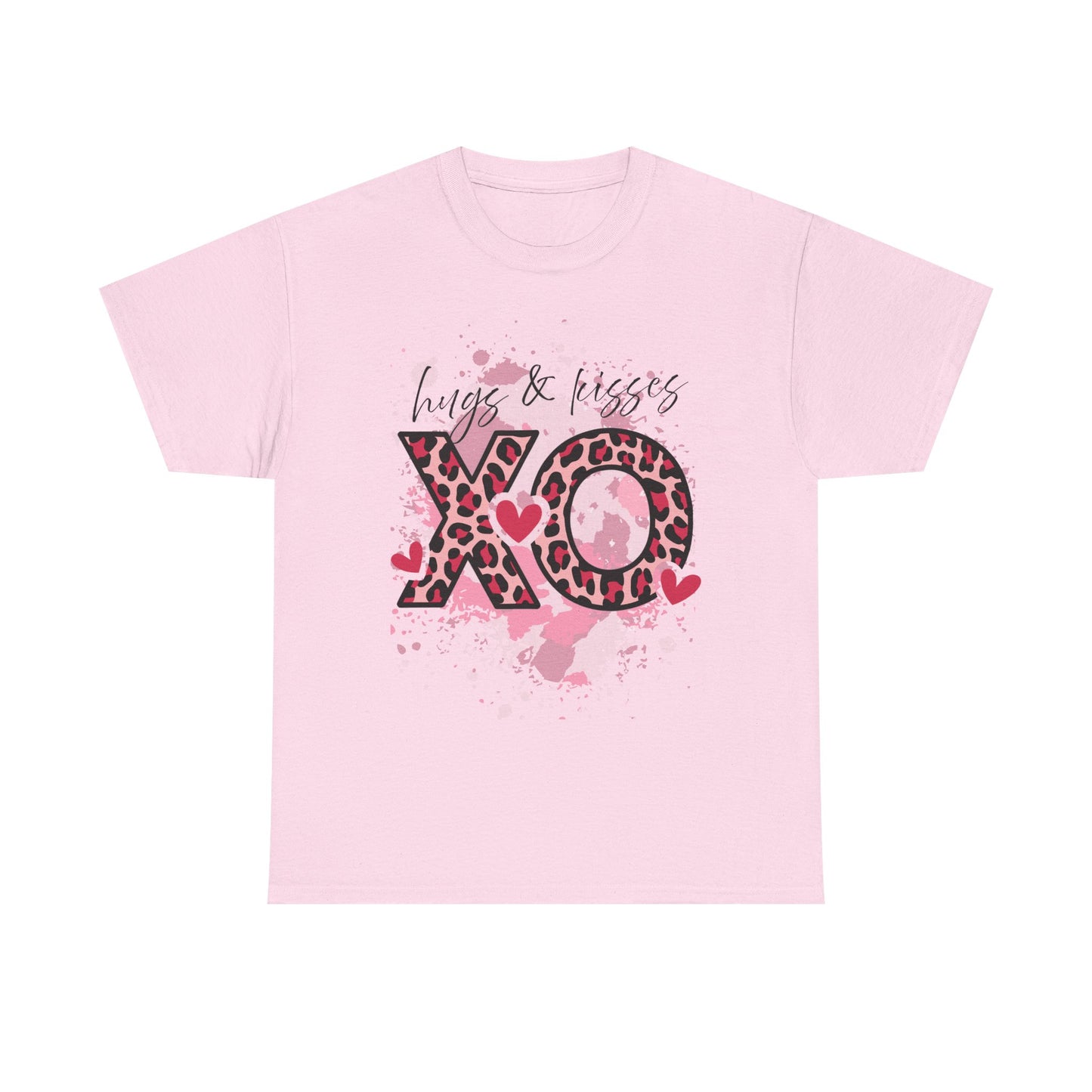 XO Hugs & Kisses Leopard Print Tee — Valentine's Day Graphic Shirt