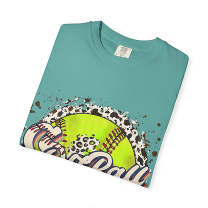 Softball Vintage Graphic T-Shirt — Neon Softball Logo Tee