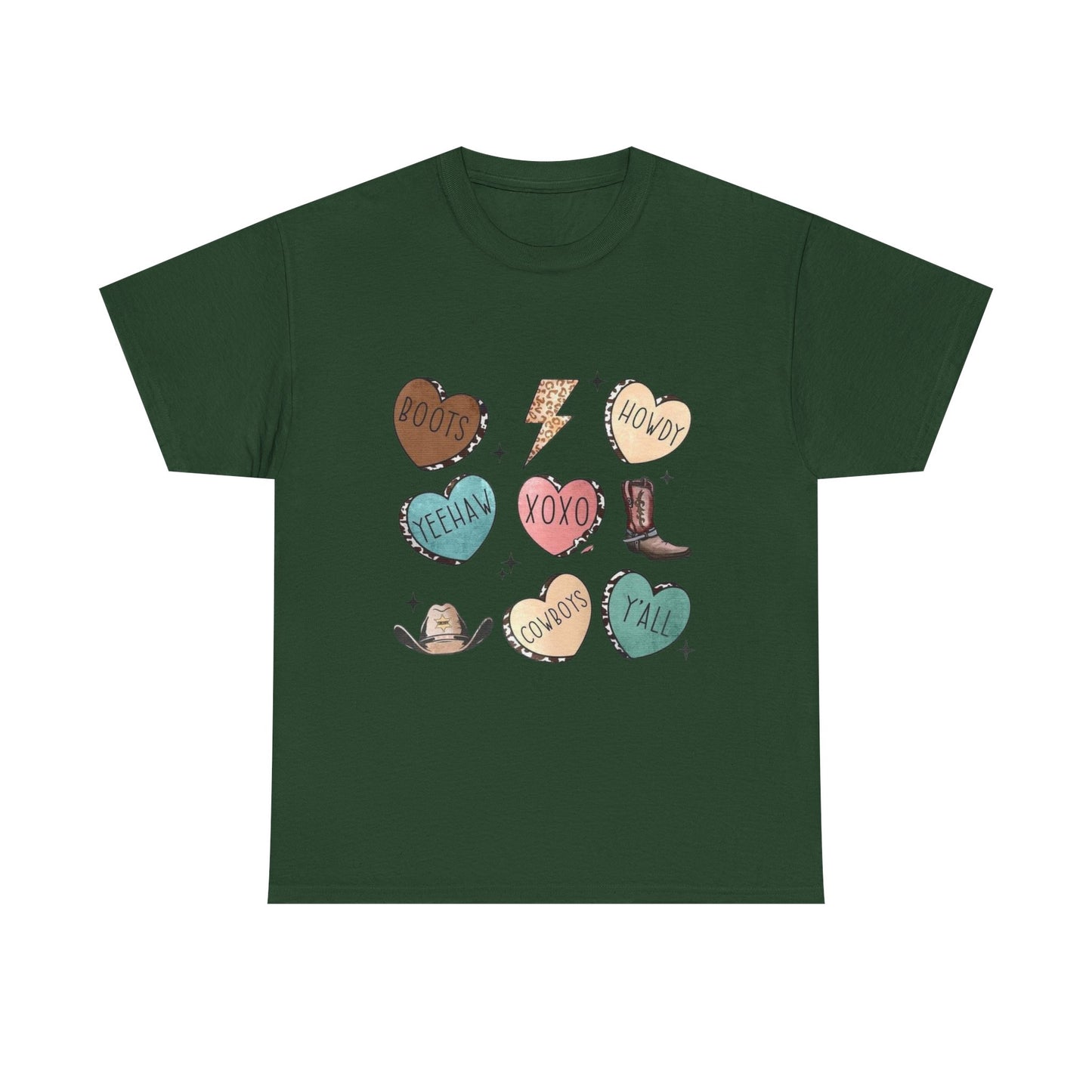 Cowgirl Candy Heart Tee — Cute Western Hearts Graphic T-Shirt (XOXO, Howdy, Y'all)