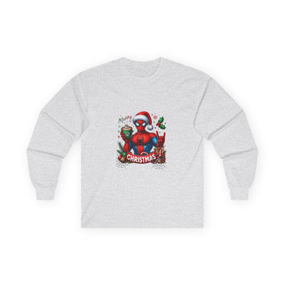 Christmas and Coffee with Spidey- Unisex Ultra Cotton Long Sleeve Tee