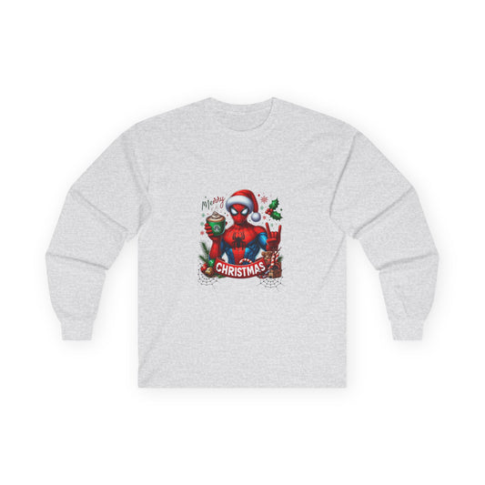 Christmas and Coffee with Spidey- Unisex Ultra Cotton Long Sleeve Tee