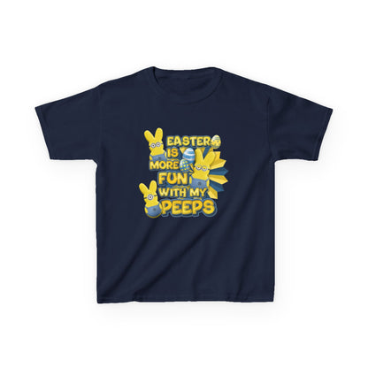 Kids Tee — "Easter Is More Fun With My Peeps" Cute Bunny & Chick Design