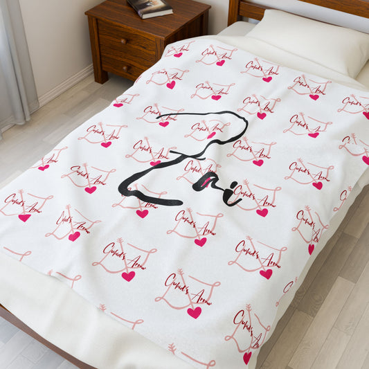 White- Cupid's Arrow Merch- Velveteen Plush Blanket