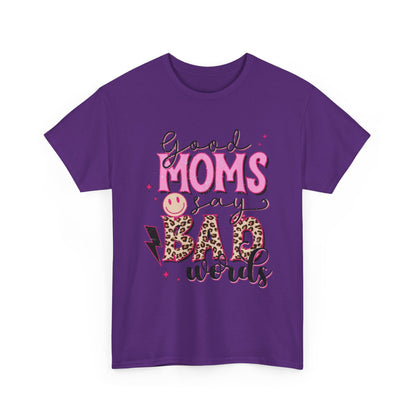T-Shirt — "Good Moms Say Bad Words" Pink Leopard Graphic Mother's Day Tee