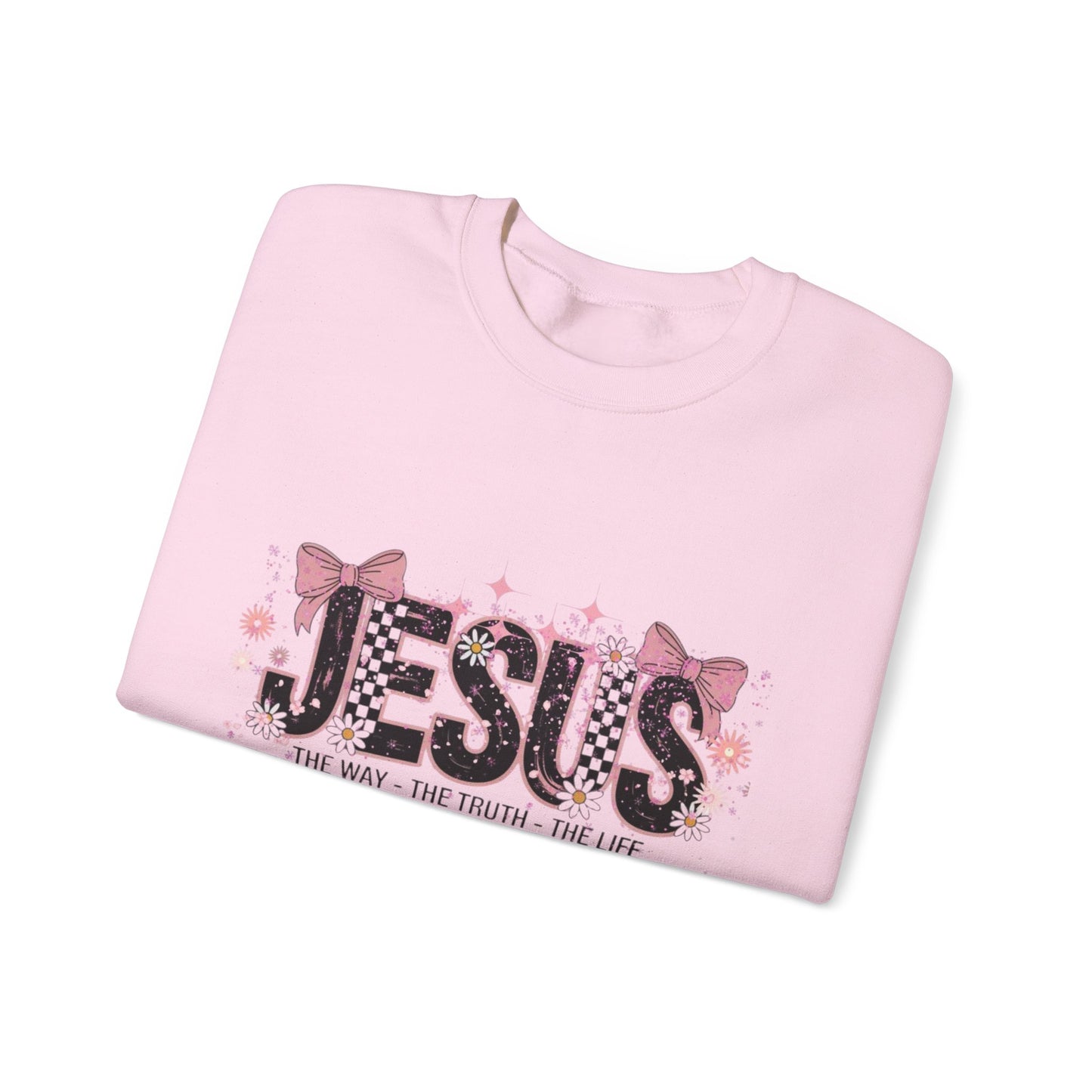 Jesus Floral Crewneck Sweatshirt – The Way The Truth The Life Christian Pullover