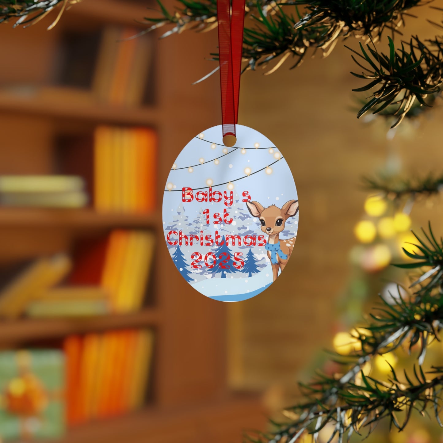 2025 First Christmas Metal Ornament for Baby