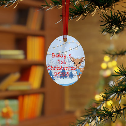 2025 First Christmas Metal Ornament for Baby