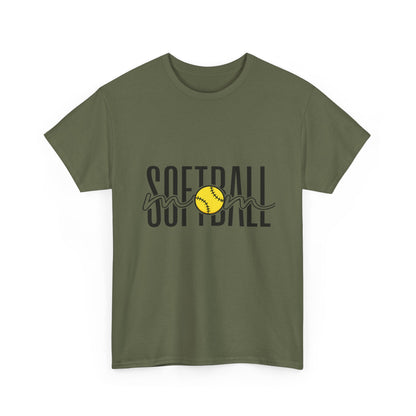 Softball Mom/Player Tee — Retro Script Softball Graphic T-Shirt